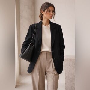 Vtg Hunt Hunt Club Preppy Academia 100% Wool Black Blazer Jacket 14